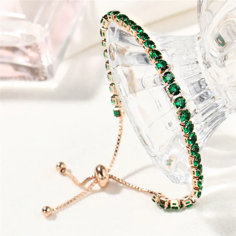 ROMAD браслет, полностью из стразов браслет Для женщин розового цвета с украшением в виде кристаллов бисера браслет Зеленый Камень прелести Браслеты mujer R3