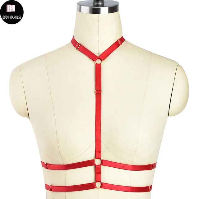 Women Goth Leg Garter Belt Black Body Harness Punk Sexy Leg Harness