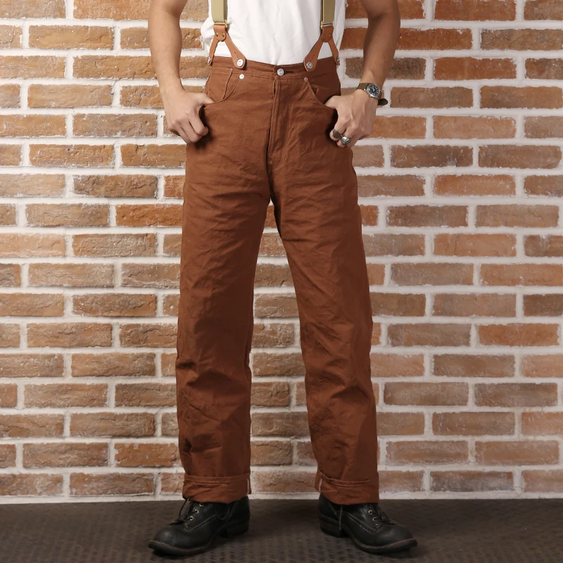 

bronson mans 11oz straight high waist pants vintage canvas pants LOT873