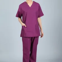 Новинка размера плюс, женская летняя униформа для медсестры с v-образным вырезом, больничный медицинский скраб, набор одежды с коротким рукавом, хирургические скрабы