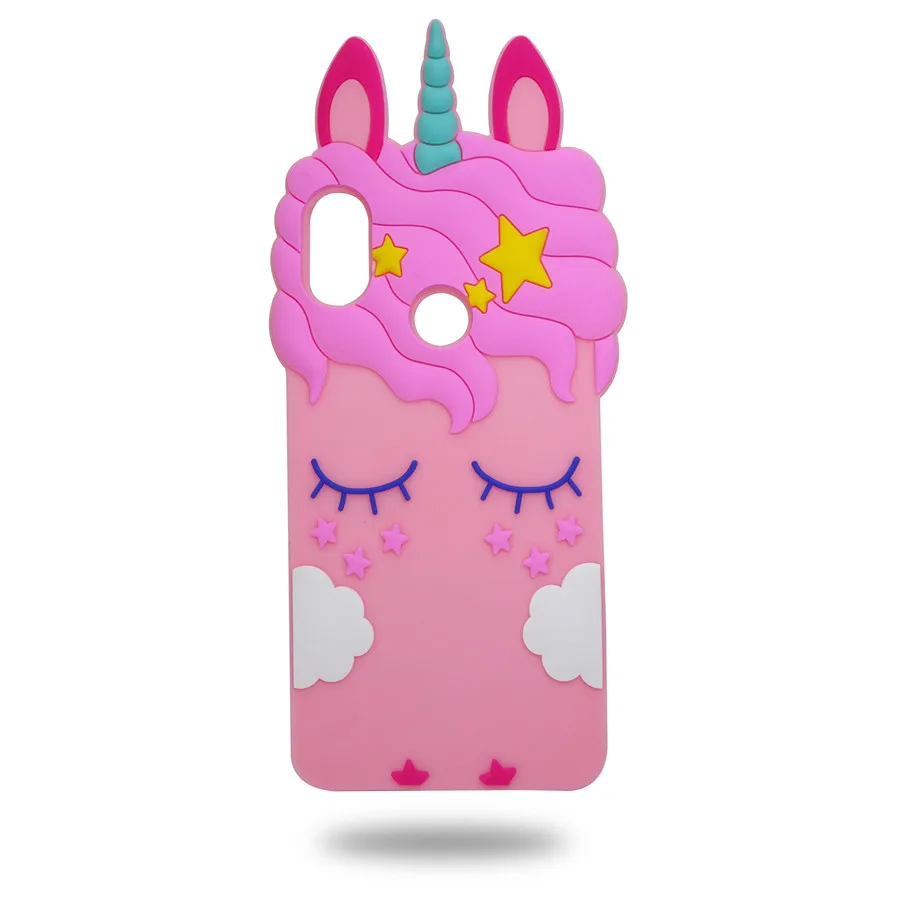 

For Huawei Honor 8X max nova 3 3i Case Phone Cover Soft Silicon 3D Lovely Cartoon Pink Horse Pentagram Star