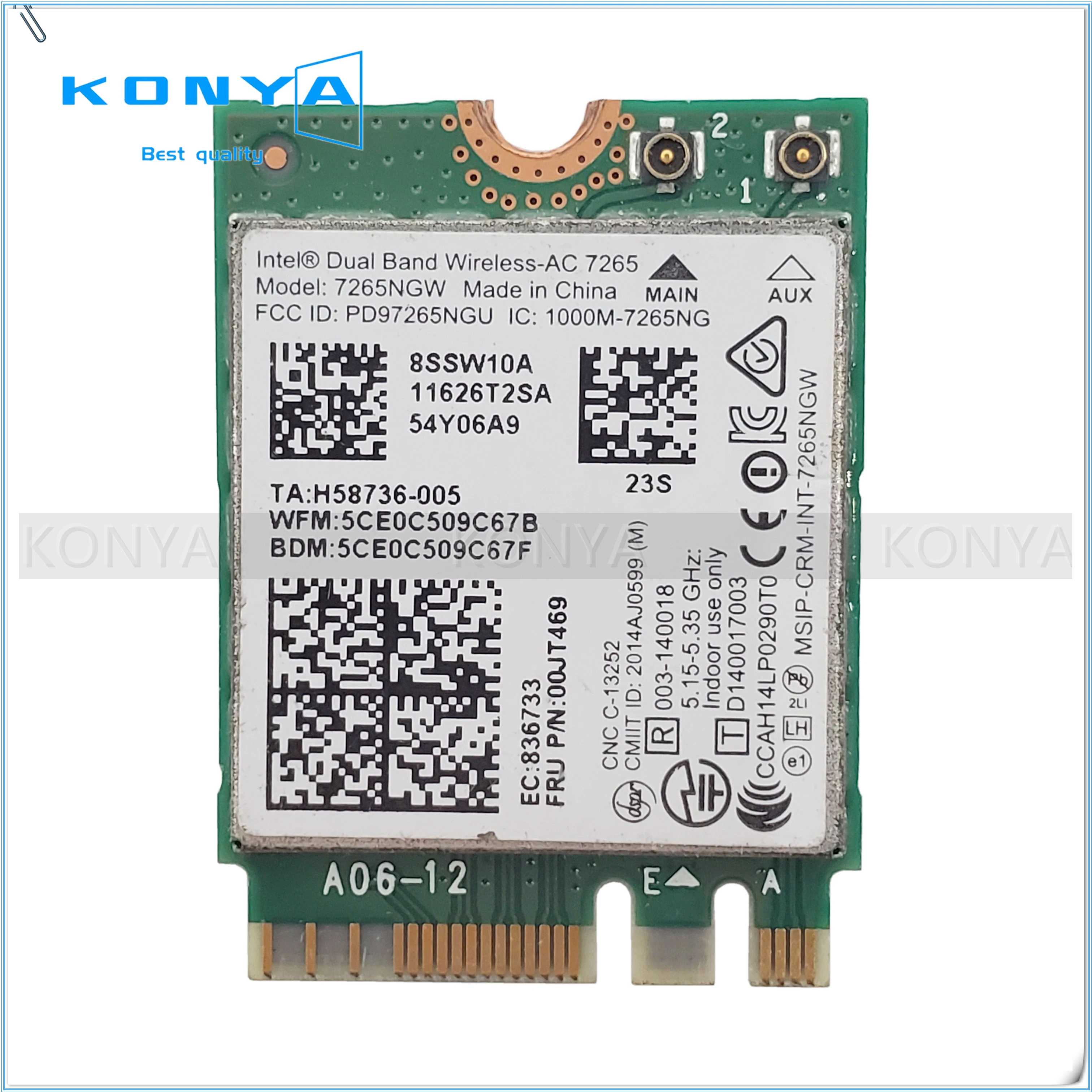 

For Intel 7265 00JT469 For Lenovo ThinkPad X250 T450 T550 Dual Band Wireless-AC Card Wifi Bluetooth Network Card C26