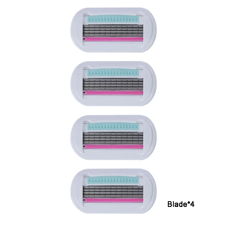 Профессиональный Для женщин бритвы и 1/4/8 шт. лезвие бритвы 4 Слои лезвиями для бритвенного станка Совместимость безопасности острое Сменные прямые волосы - Цвет: 4-1