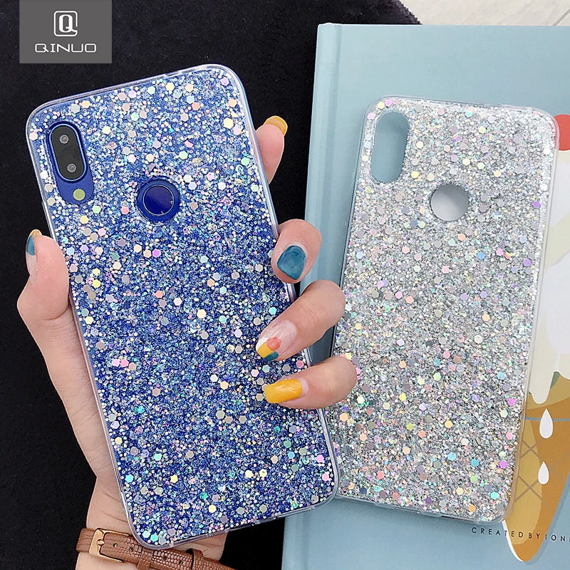 

Soft Silicone Bling Crystal Glitter Case For Xiaomi Mi 8 9 SE A2 Lite Shining Sequins Cover For Xiaomi Redmi Note 5 Plus 6 7 Pro