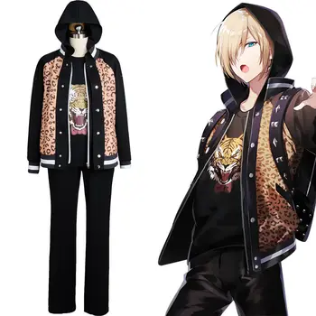 

New Anime Yuri On Ice Yuuri Plisetsky Daily Suit Tiger Head Shirt Jacket Japanese Team Uniform Cosplay Costume For Halloween