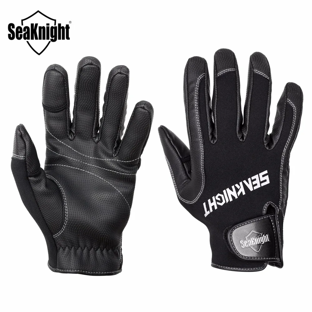 

SeaKnight SK02 PU Leather Fishing Gloves 1Pair/Lot XL Full Finger Neoprene Anti-Slip Winter Gloves Outdoor Fishing Tackle