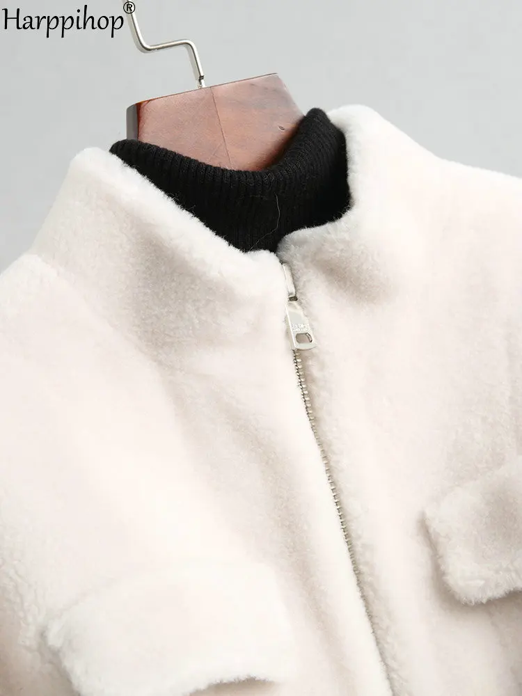 Женское зимнее меховое пальто из натуральной шерсти, теплая куртка, женское длинное пальто, куртка, пальто