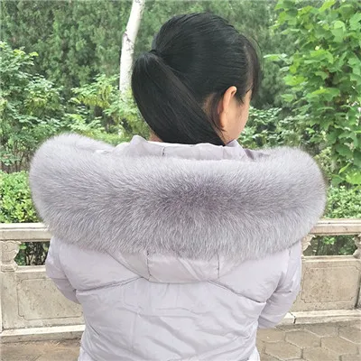 New fashion Natural Fox fur collar Winter scarf shawl multicolor fox fur collar Scarves Solid warm Women hood fox fur muffler - Цвет: D