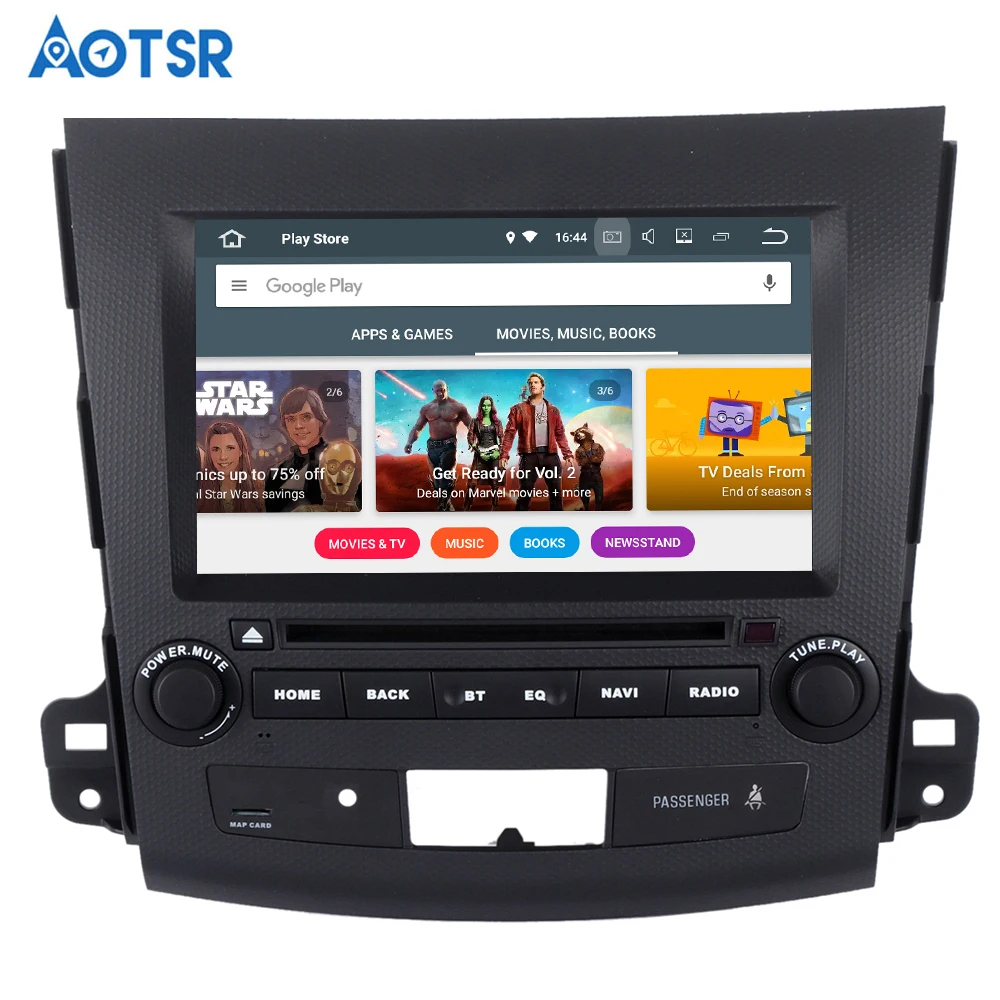 Top Android 8.0 Car DVD player GPS Navigation for Mitsubishi Outlander 2006~2012 For Citroen C-Crosser for Peugeot 4007 4