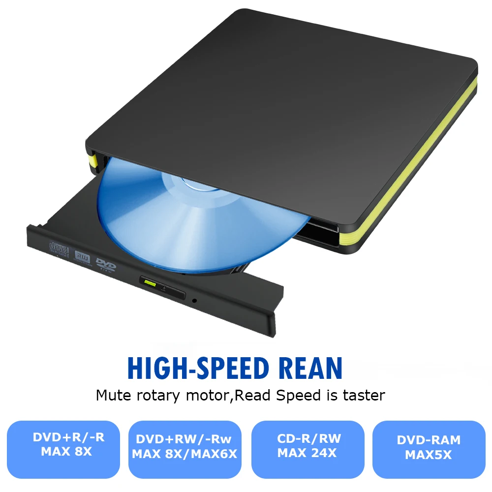 

USB3.0 DVD/DVD+RDL Disc Recordable Ultra Speed Universal CD Writer For MacBook Air/MacBook Pro/Notebook/Desktop Optical Drives