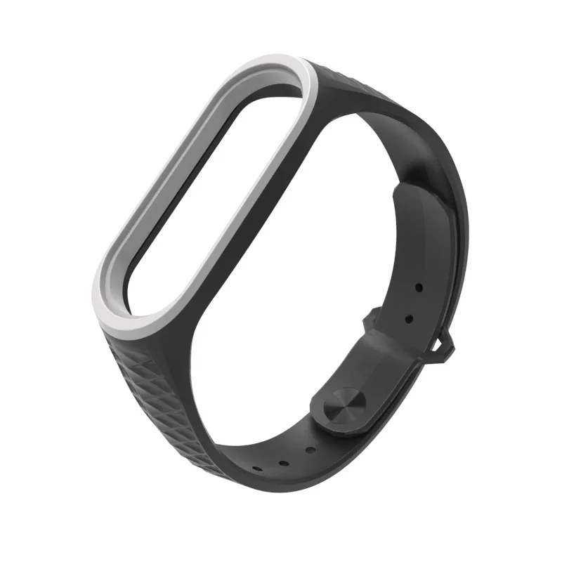 Mi jobs силиконовый mi Band 3 ремешок спортивный Аврора ремешок для Xiaomi mi band3 ремешок умные наручные часы mi band 3 Ремешок Браслет - Цвет: black and gray