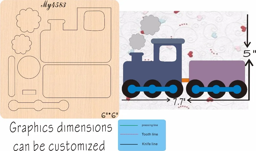 Скрапбук вырезанный Небесный поезд деревянные формы высечки аксессуары деревянная высечка Regola Acciaio die Misura MY