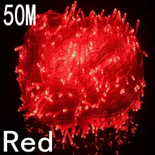 Красный цвет свет шнура 50 м 400 светодиодный праздник/Рождество/Свадьба/лампочки для праздника 220 V Открытый водонепроницаемый светодиодный светильник