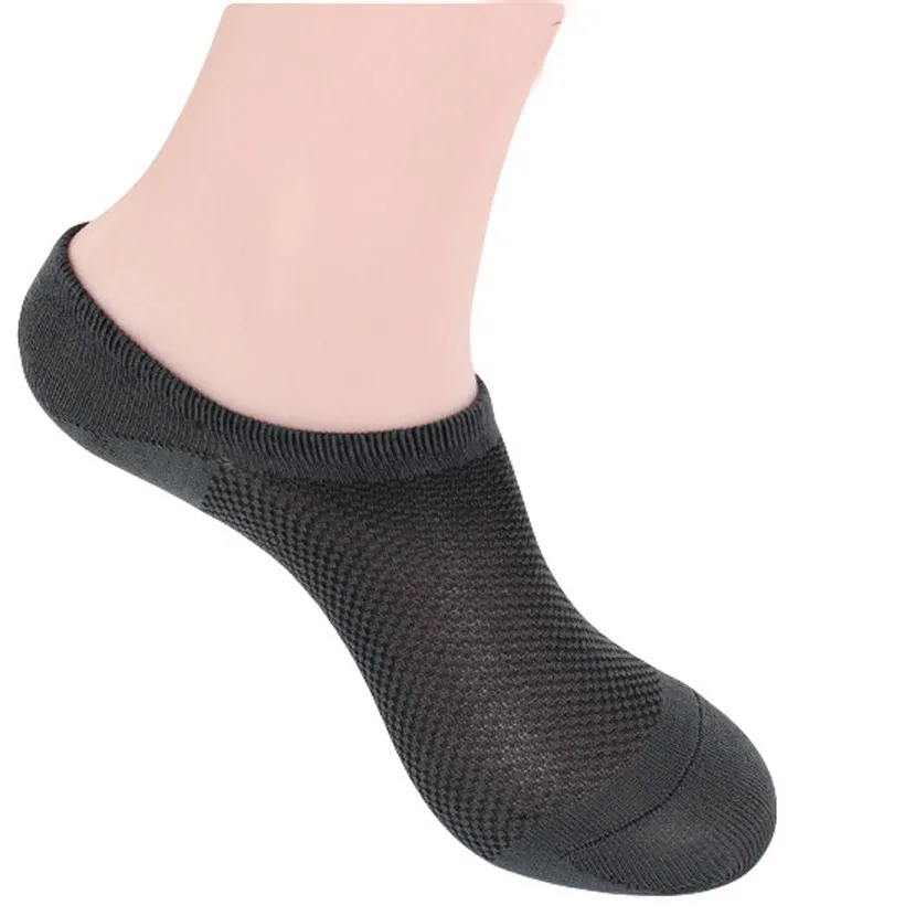 7 пар/лот невидимые носки для мужчин унисекс низкие носки мужские повседневные Мягкие хлопковые нескользящие силиконовые носки-лодочки meia - Цвет: Темно-серый