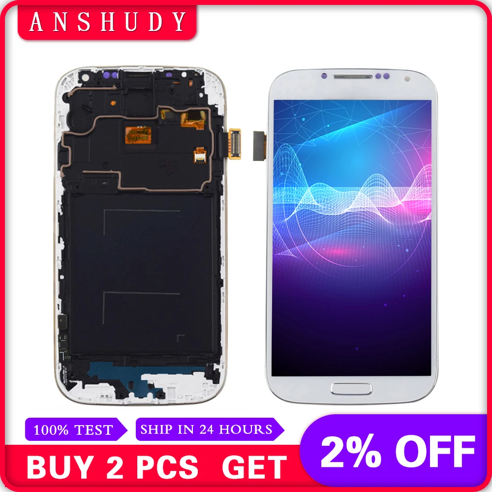 

LCD Display + Touch Screen Digitizer Sensor Assembly + Frame For Samsung Galaxy S4 i9500 i9505 i337 919 720T L720