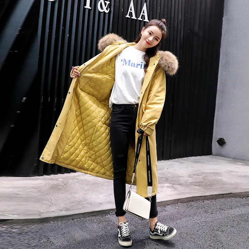 Rembourré Tops Hiver Femme Taille Fourrure Manteaux M Noir Parka Le Col blanc Longue jaune Femmes gris Faux Coton Vêtements 2xl 2018 Vers Grande De Bas Veste x76O8pwWq