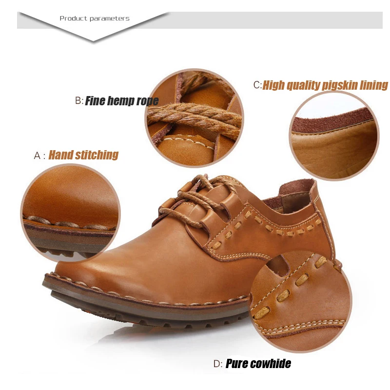 ZFTL New Men Casual shoes men's Handmade business shoes Genuine Leather lace-up male loafers Wear-resistant and breathable 031