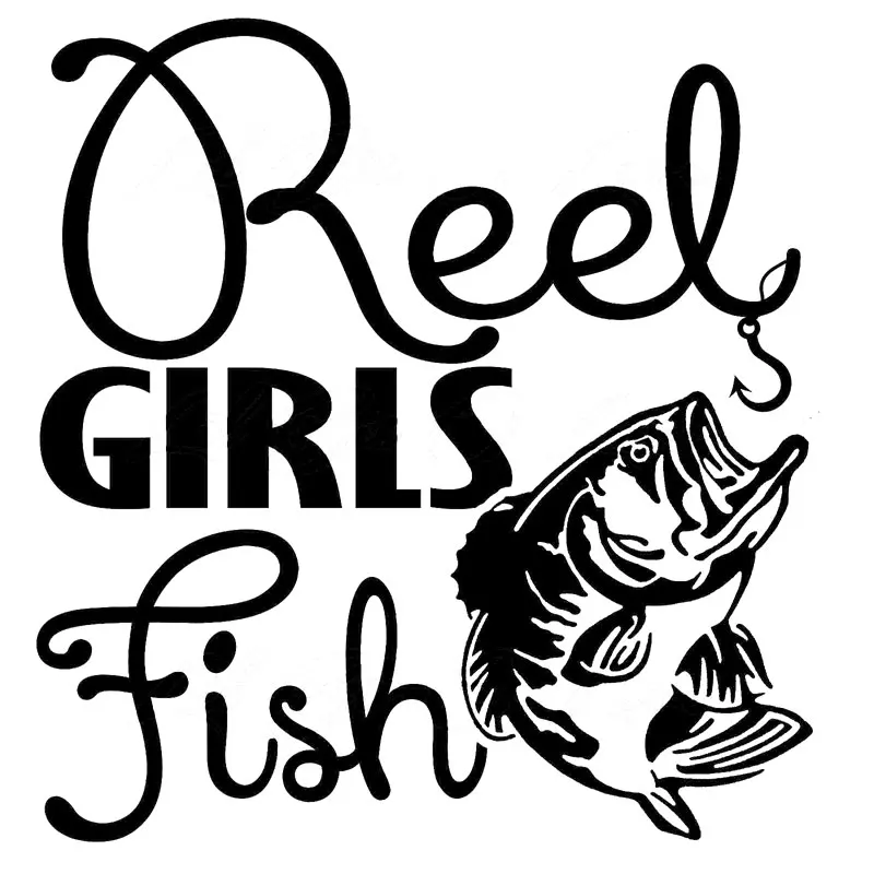 Download 16.7CM*17.8CM Full Size Reel Girls Fish Vinyl Decals With ...