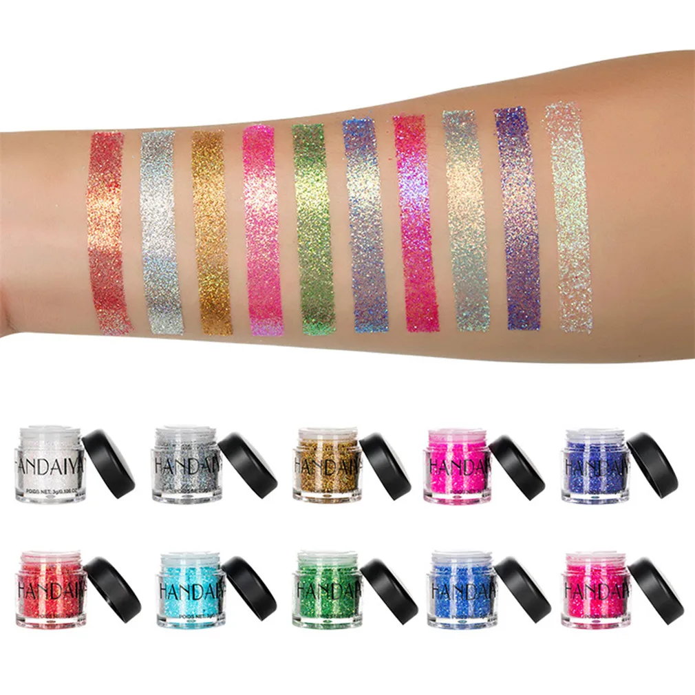 

Manooby Glitter Tattoo Holographic Face Hair Sequins Eyeshadow Mermaid Makeup Loose Pigment Powder Chunky Glitter For Festival