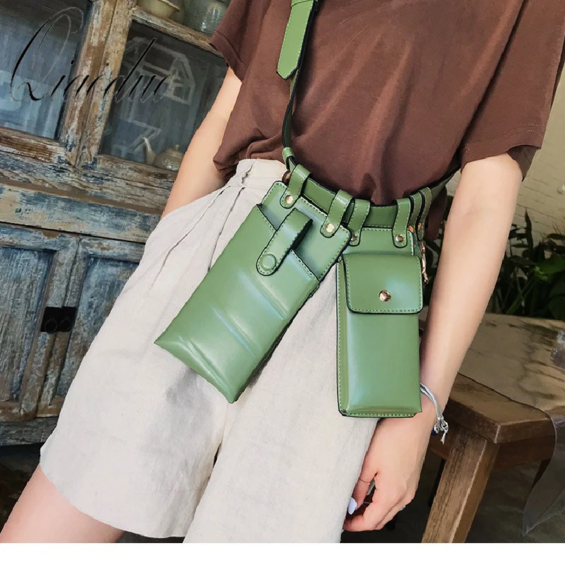 

Women Waist Bag Fashion Leather Waist Belt Bag Crossbody Chest Bags Girl Fanny Pack Small Phone Pack shoulder strap Packs CE3261