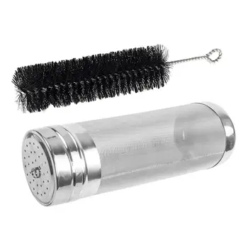 

Stainless Steel Dry Hopper Beer Cartridge Filter 300 Micron Mesh Multi-function Filter Screen Boil Ingredient with Brush 40