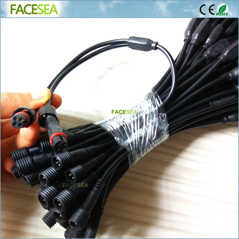 

50pcs 4 pin Waterproof led Connector 1 male to 2 female splitter Cable 40cm For LED Strips Light free shipping
