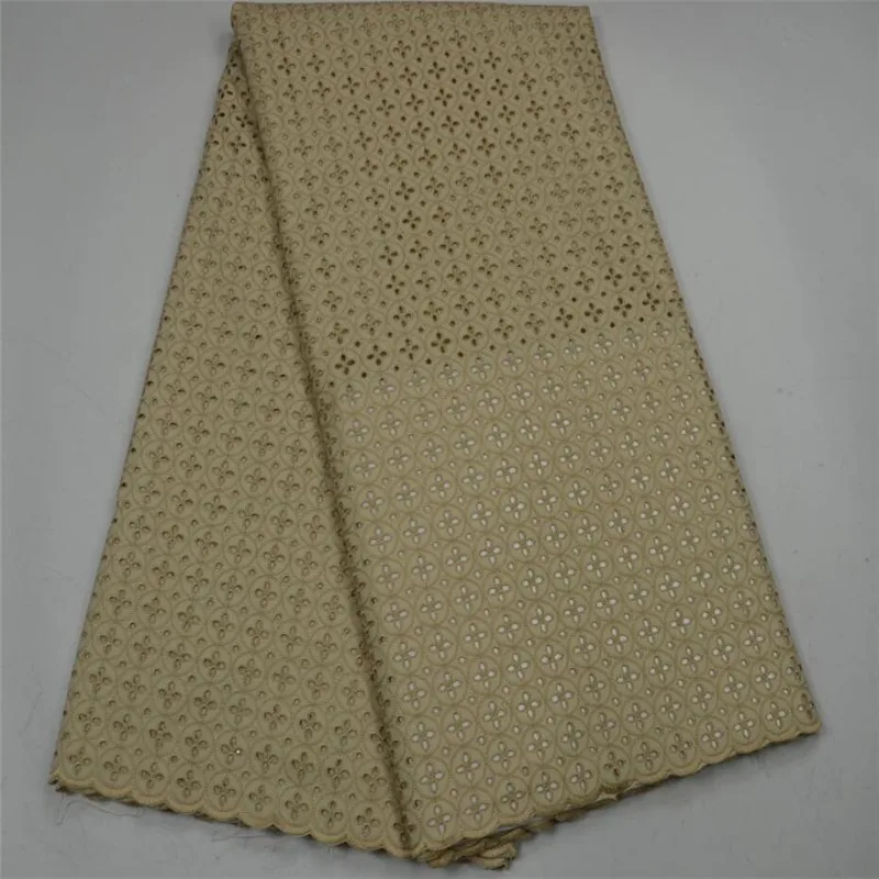 

Pure Color Soft Embroidery Plain Gold Color Polish Cotton Lace African Swiss Voile Lace Fabric Handcut Lace For Men 5 Yards 30