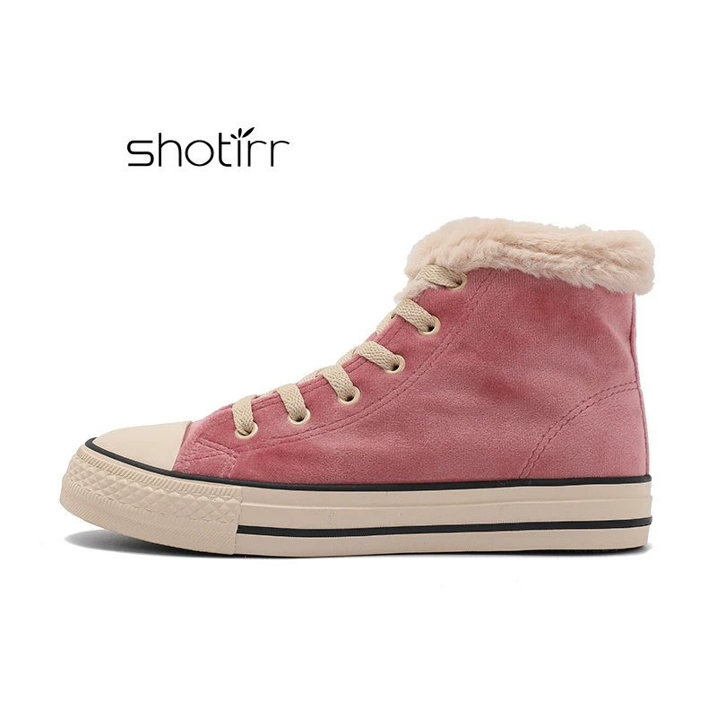 

Velvet high boots canvas shoes cotton shoes women 2018 new winter students' Korean version board shoes thick