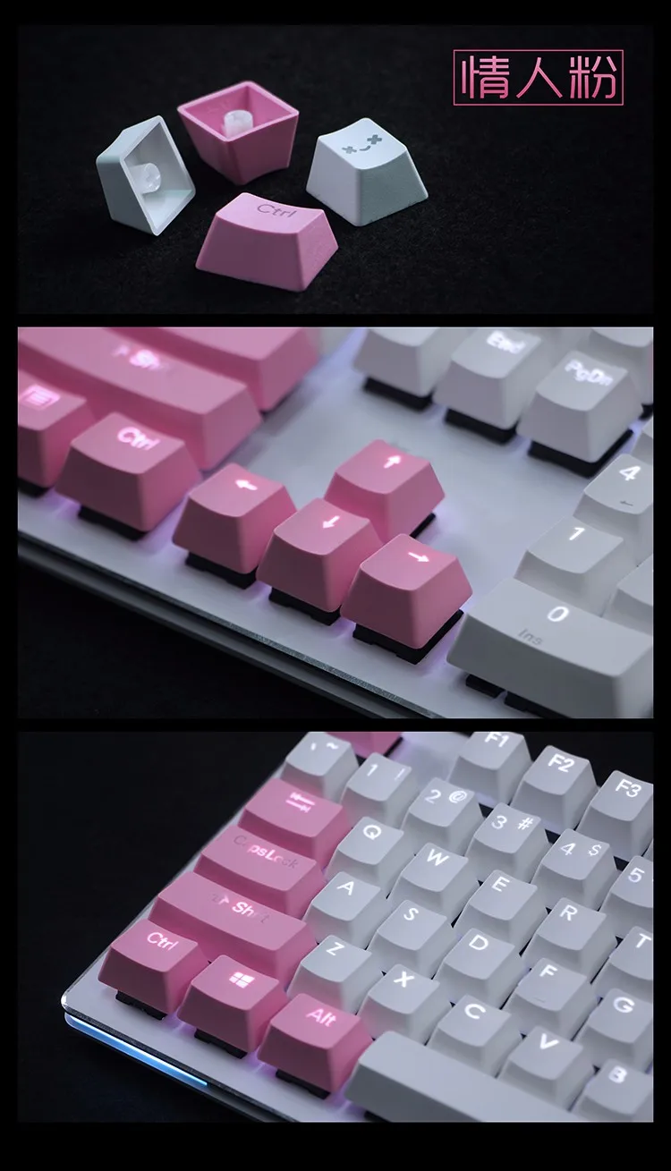 61 PBT keycap для механической клавиатуры с подсветкой, синий, серый, красный, светодиодный, светящийся, полупрозрачный, keycap cherry mx 87 104 poker