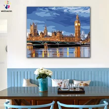 DIY картина по номерам Великобритания Биг Бен Елизабет башня фигурные рисунки по номерам с комплектами 40x50 в рамке