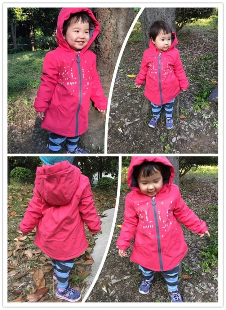 Mingkids/розовая куртка из искусственной кожи для девочек, ветровка, плащ, ветронепроницаемый, водонепроницаемый, с подкладкой из флиса, европейский размер