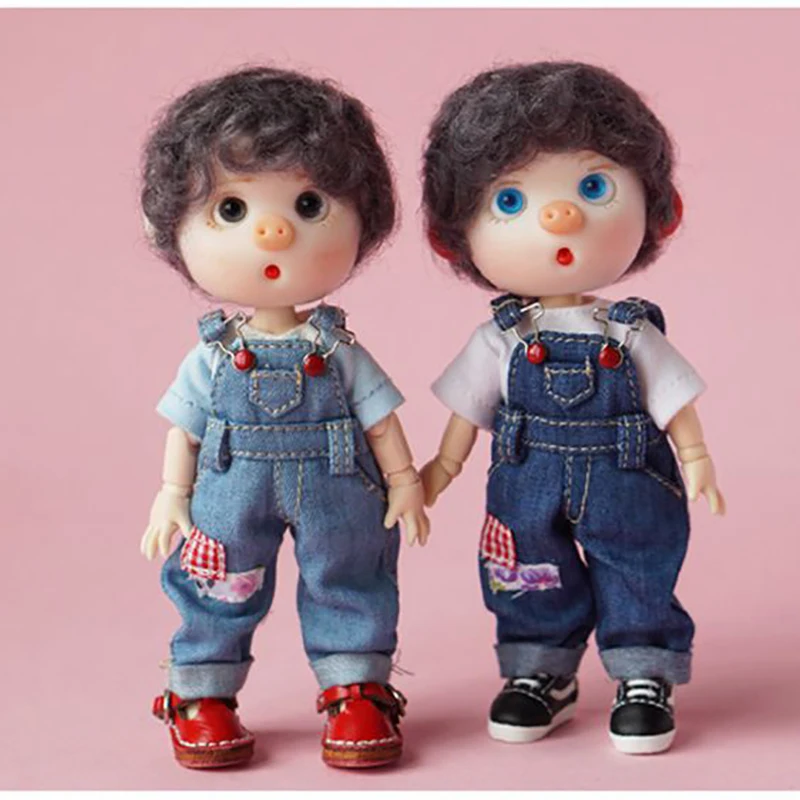 

1PCS Cute Overalls Bib Pants for OB11, 1/12 BJD Doll Jeans Doll Clothes Accessories