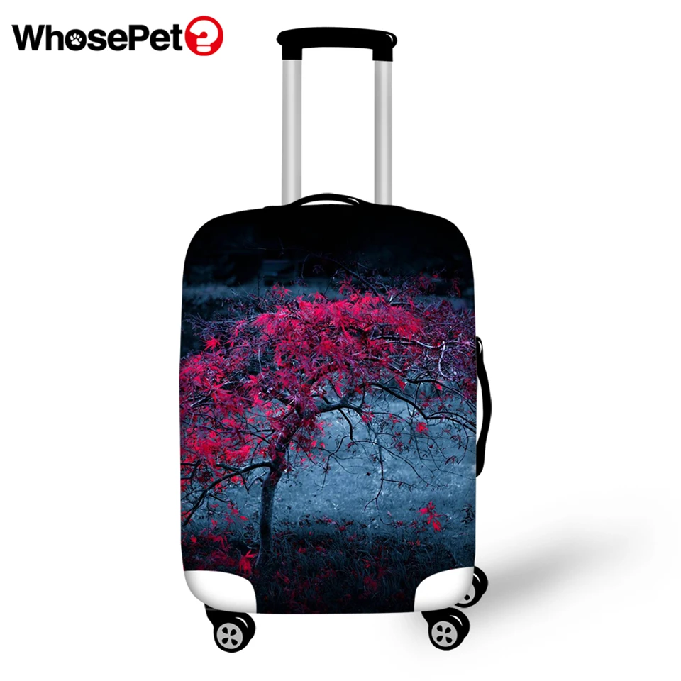 

WHOSEPET Travel Luggage Protective Cover Love Shape Tree Print Pattern Waterproof Suitcase Cover Dust-proof Suitcase Thick Cover