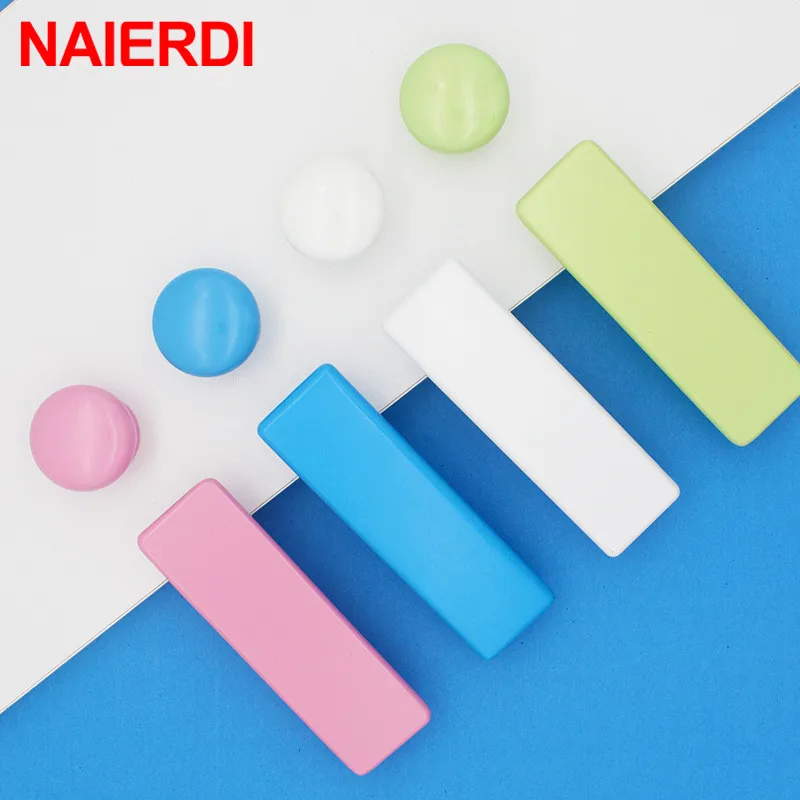 

NAIERDI Children Room Wooden Cabinet Knobs and Handles Kitchen Door Handles Macaron Wardrobe Cupboard Handle Drawer Knobs