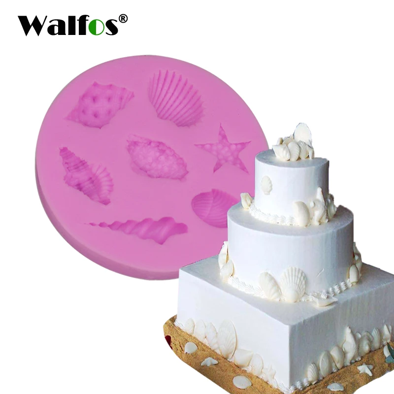 WALFOS 7 отверстие в форме морской раковины силиконовая форма для шоколада
