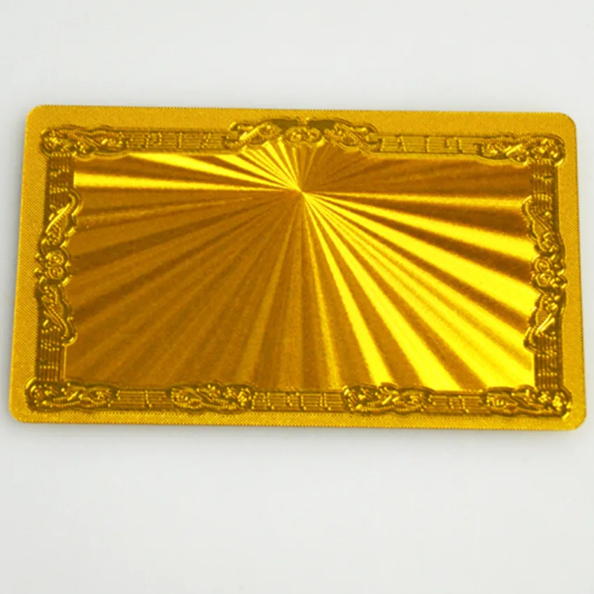 100 шт. золотой металлик пластиковые визитных карточек затенение