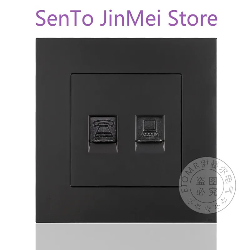 Telephone Computer Socket Panel Im 86 Type White Wall Cable Socket Telephone Line Jack Socket