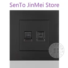 Telephone Computer Socket Panel Im 86 Type White Wall Cable Socket Telephone Line Jack Socket