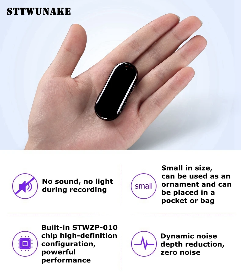 STTWUNAKE professional Digital HD 58hours Mini hidden Voice Recorder Audio Recorder Dictaphone denoise long-distance