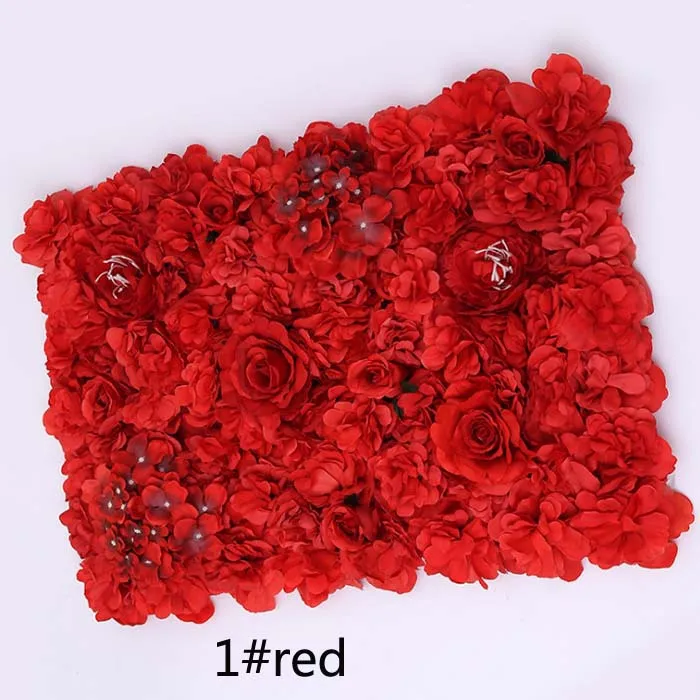 40x60 см искусственный цветочный фон для свадьбы День рождения, детский душ вечерние Декор стены романтичное украшение для свадьбы шелк роза Wh - Цвет: 1 red