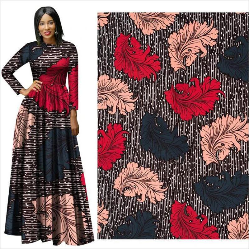 

Me-dusa 2019 new colored feather African Print Wax Fabric 100% cotton Hollandais Wax DIY Dress Suit cloth 6yards/pcs Highquility