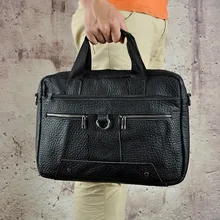 Le'aokuu, мужской портфель из натуральной кожи в античном стиле, черный, 13 дюймов, чехол для ноутбука, деловая сумка-портфель, 98k