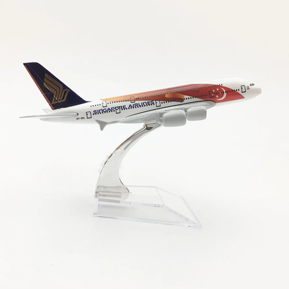 1/400 масштаб самолета Airbus A380 Singapore Airlines 16 см сплава самолета Модель игрушки Для детей подарок для коллекции