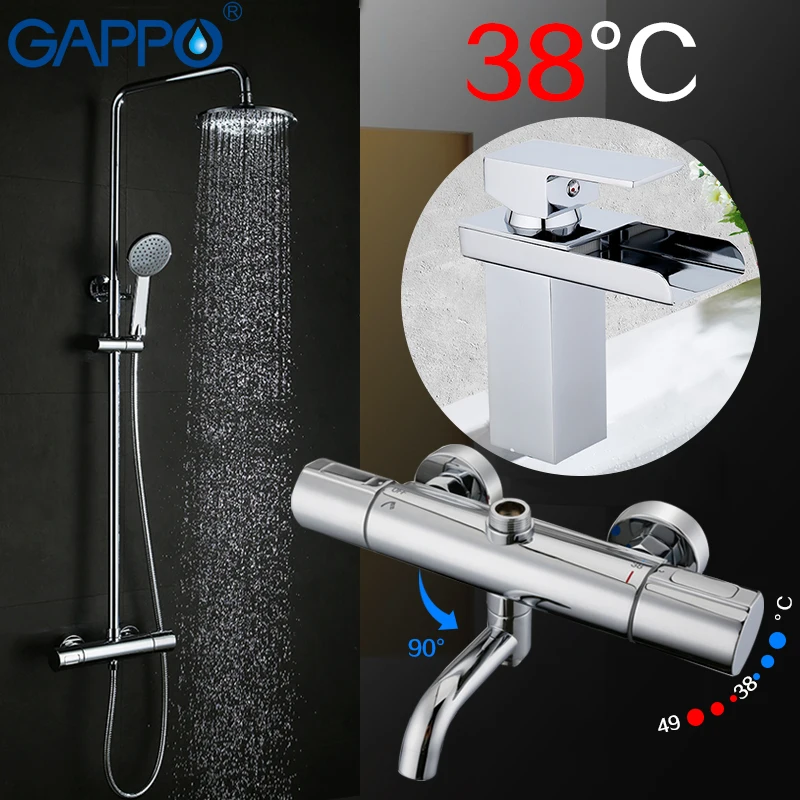 

GAPPO shower faucet basin sink waterfall faucets shower mixer tap bath faucet mixer Rainfall taps bath thermostatic Sensor Fauce