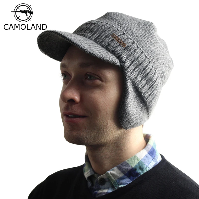 preferible lector tarde Gorro de punto de lana con visera para hombre y mujer, gorro con orejeras,  gorros de invierno, Skullies para deportes al aire libre, conjunto de  bufanda de esquí de piel de lana