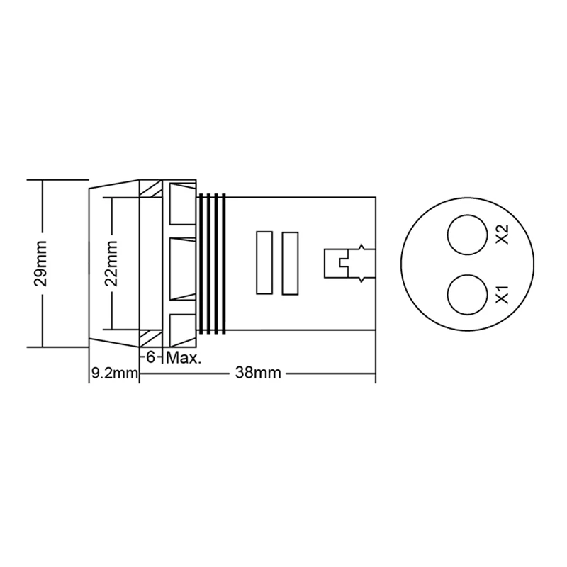 AC 0-100A AC ampere panel meter with current transformer Red, blue, yellow, white, green 22mm AC ampere indicator