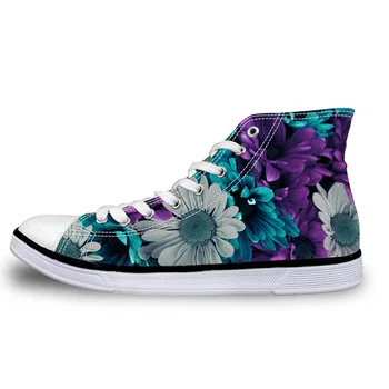 

NOISYDESIGNS Classic Men Vulcanize Shoes Fashion Floral print High Top Canvas Shoes Breathable Man Lace up Flat Shoes Male