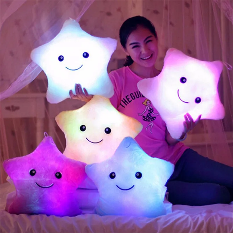 Luminous Colorful Star/Heart/Square Glowing Pillow