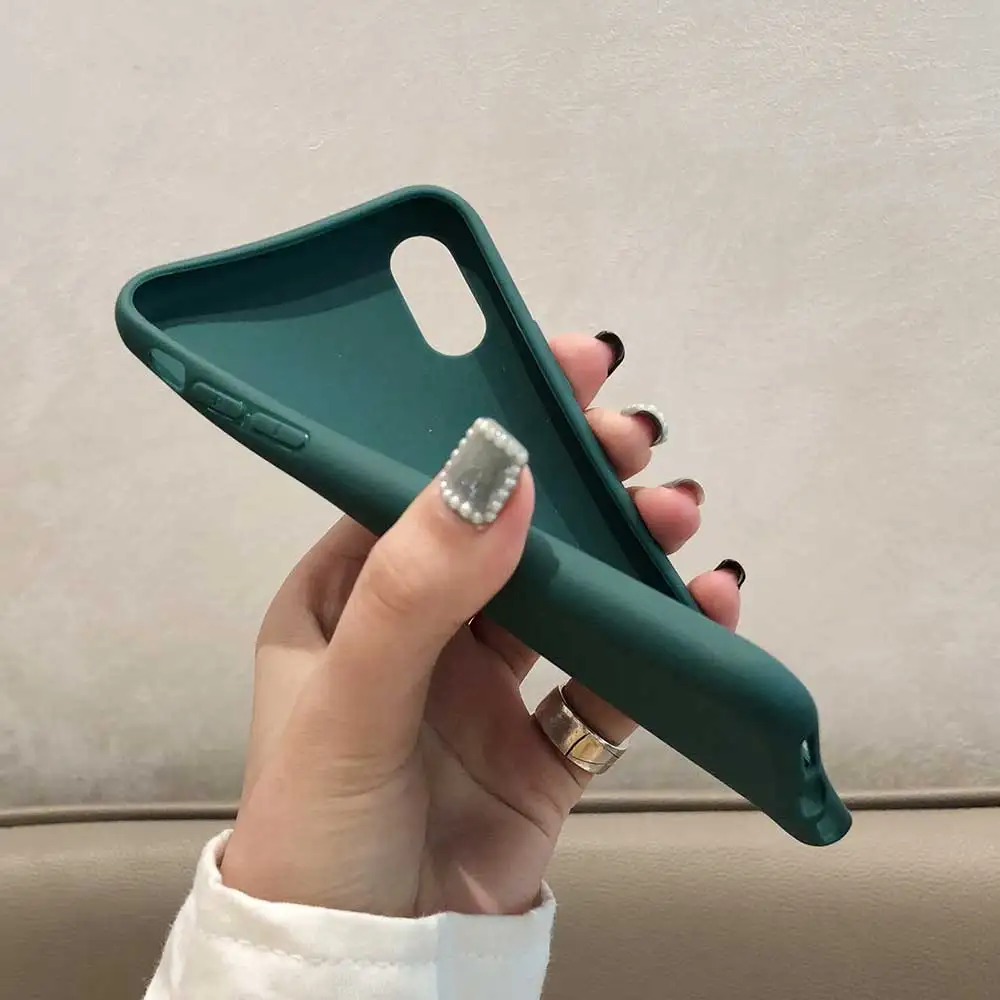 Чехол Boucho для телефона iPhone XS Max XR 7 6 6s 8 X Plus простые однотонные Утолщенные мягкие