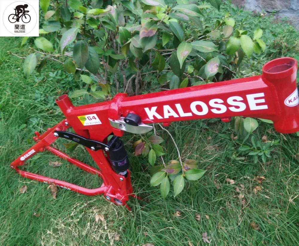 Excellent Kalosse Full suspension  aluminum alloy bicycle frame   26*17 inch folding   mountain bike frame 3